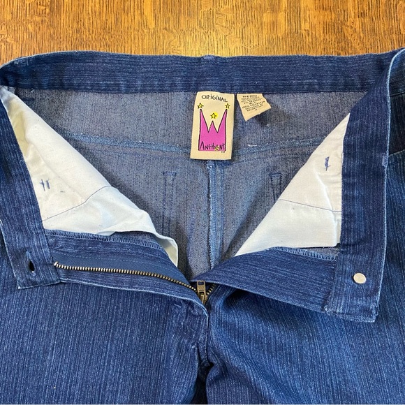 VINTAGE ORIGINAL ANTHONY SEQUIN HEM STRAIGHT LEG MOM HIGH RISE JEANS - Picture 13 of 16